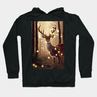 Happy deer at magical forest Hoodie